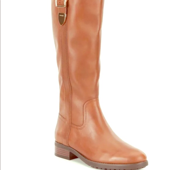 Coach Easton Semi Matte Calf Boots in Dark Saddle - Picture 1 of 8